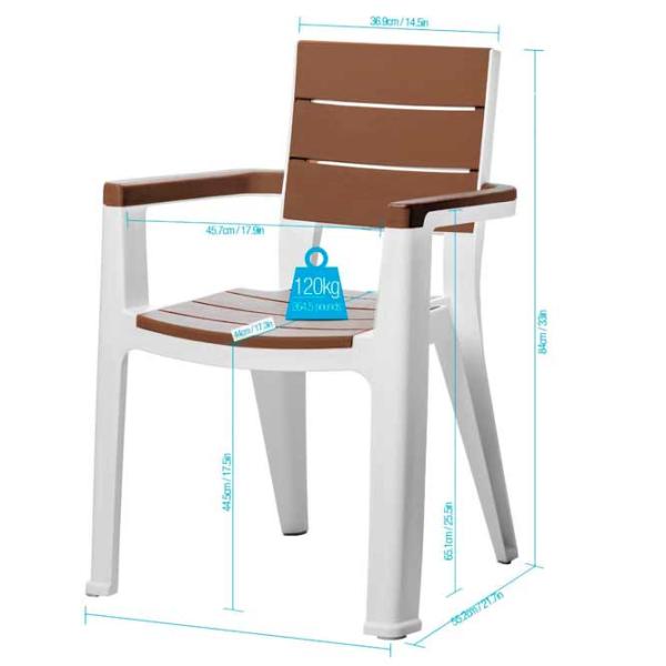 Scaun de grădină Hydro-S Madeira Plastic / Plastic / Caramel White photo 8