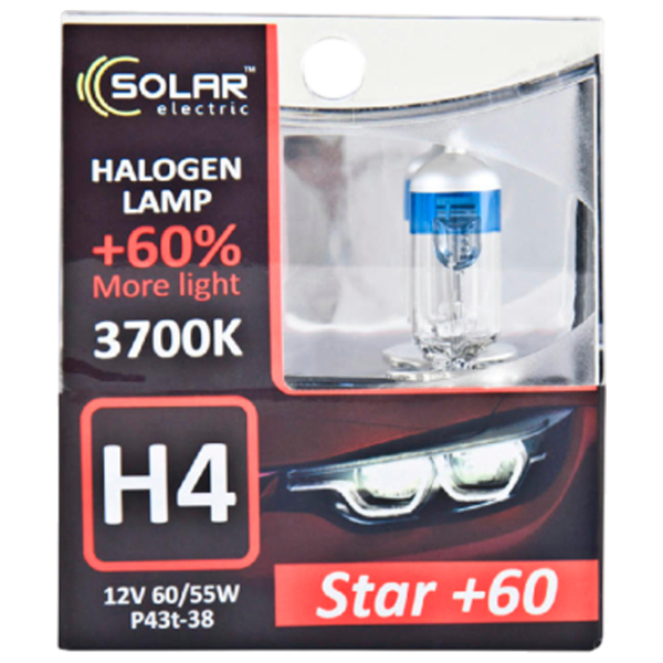 Lampă auto Solar Starlight + 60% Halogen / H4 / P43t-38 / 60 - 55 W /  photo 2 Lampă auto Solar Starlight + 60% Halogen / H4 / P43t-38 / 60 - 55 W /  photo 2