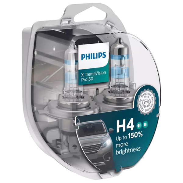 Автомобильная лампа Philips X-treme Vision +150% Галоген / H4 / P43t-38 / 60 - 55 Вт /  photo 1
