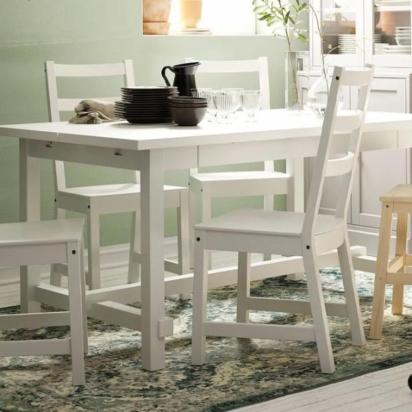 Set masă și scaune Ikea Nordviken Dreptunghiulară / PAL / White photo 2
