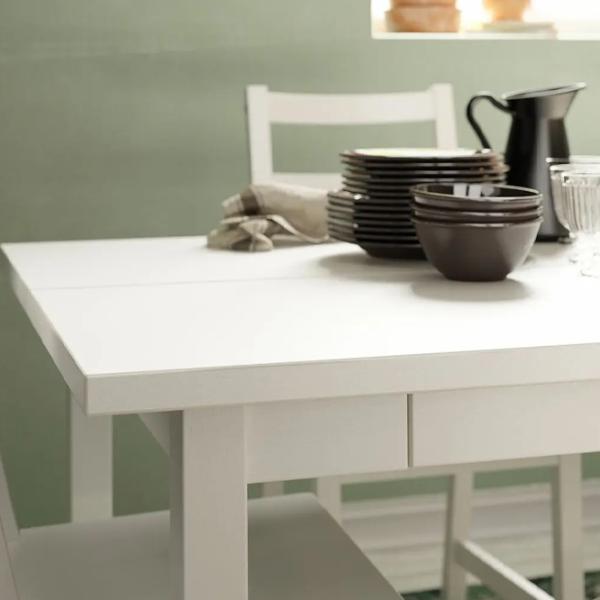 Set masă și scaune Ikea Nordviken Dreptunghiulară / PAL / White photo 4