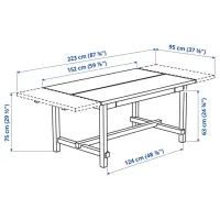 Set masă și scaune Ikea Nordviken Dreptunghiulară / PAL / White photo 7