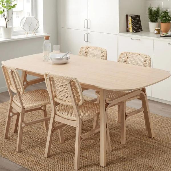 Set masă și scaune Ikea Voxlov Dreptunghiulară / Bambus / Bamboo photo 7