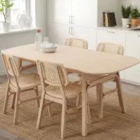 Set masă și scaune Ikea Voxlov Dreptunghiulară / Bambus / Bamboo photo 7