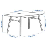 Set masă și scaune Ikea Voxlov Dreptunghiulară / Bambus / Bamboo photo 11