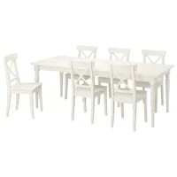 Set masă și scaune Ikea Ingatorp/Ingolf Dreptunghiulară / PAL / White