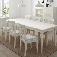 Set masă și scaune Ikea Ingatorp/Ingolf Dreptunghiulară / PAL / White photo 3