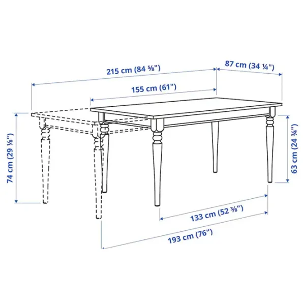 Set masă și scaune Ikea Ingatorp/Ingolf Dreptunghiulară / PAL / White photo 6