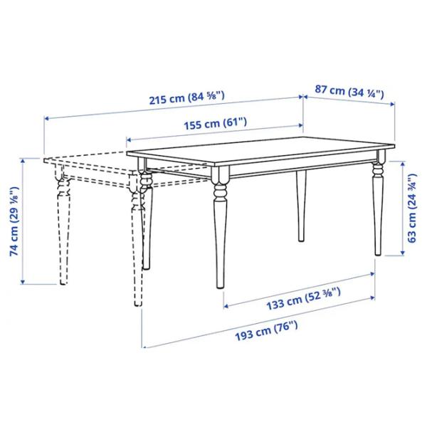 Set masă și scaune Ikea Ingatorp/Ingolf Dreptunghiulară / PAL / White photo 6