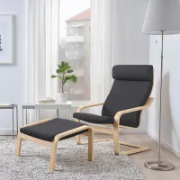 Banchetă Ikea Poang Oak veneer / Stofă photo 2