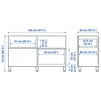 Comodă TV Ikea Besta/Vasterviken/Stubbarp 74 x 120 x 42 / PAL photo 5