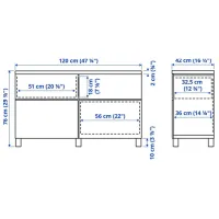 Тумба под телевизор Ikea Besta/Lappviken/Stubbarp 74 x 120 x 42см / ДСП photo 4