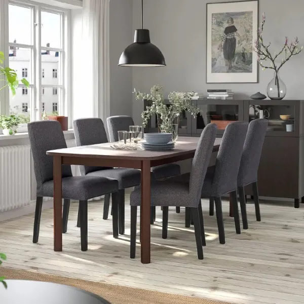 Обеденные стол со стульями Ikea Strandtorp/Bergmund/Gunnared Прямоугольная / ДСП / Коричневый photo 7