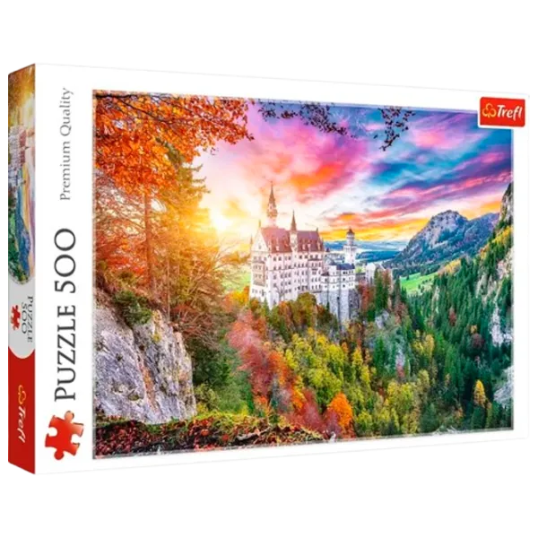 Puzzle Trefl View of Neuschwanstein Castle Germany 9+/ Numărul de piese: 500 photo 1