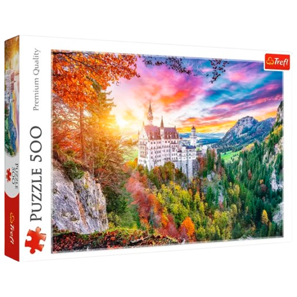 Puzzle Trefl View of Neuschwanstein Castle Germany 9+/ Numărul de piese: 500 photo 1