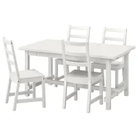 Set masă și scaune Ikea Nordviken Dreptunghiulară / PAL / White