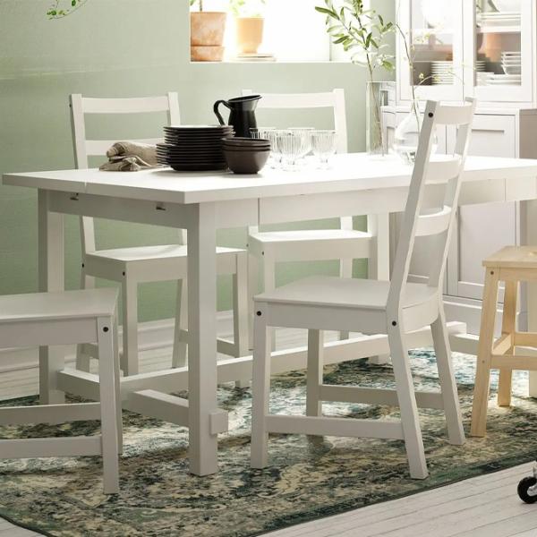 Set masă și scaune Ikea Nordviken Dreptunghiulară / PAL / White photo 4