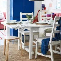 Set masă și scaune Ikea Nordviken Dreptunghiulară / PAL / White photo 5