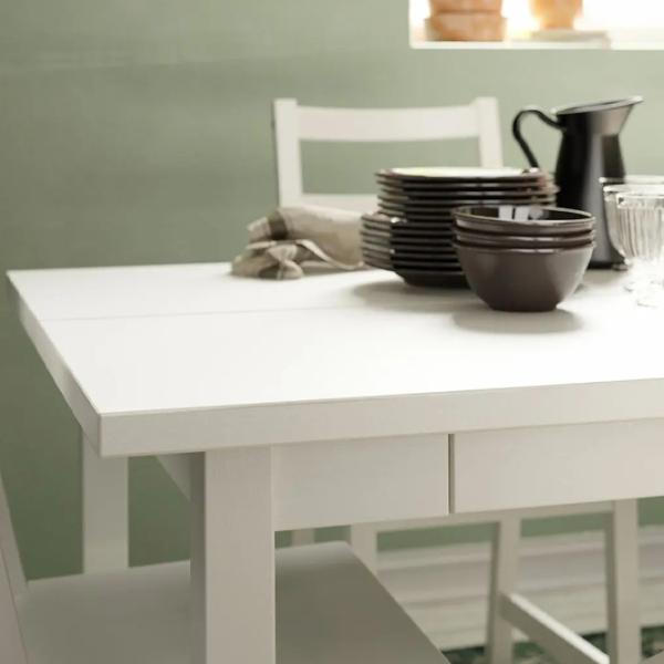 Set masă și scaune Ikea Nordviken Dreptunghiulară / PAL / White photo 6