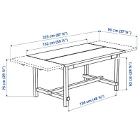 Set masă și scaune Ikea Nordviken Dreptunghiulară / PAL / White photo 7