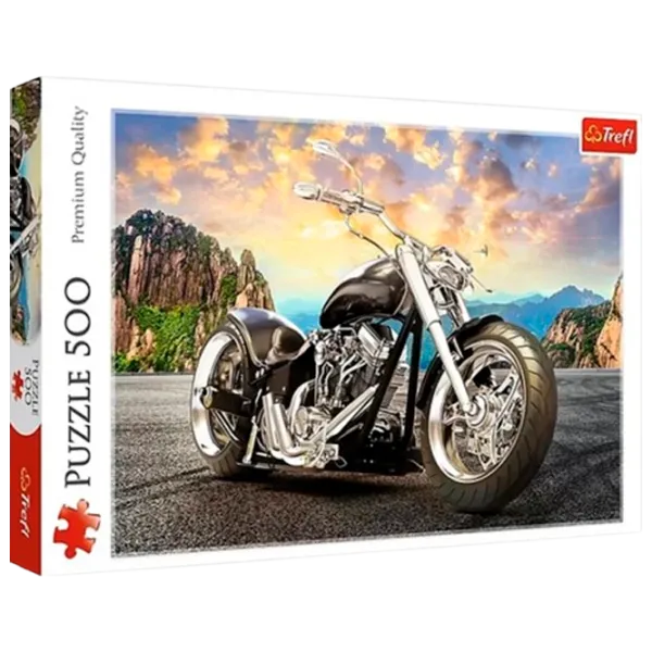 Puzzle Trefl Black motorcycle 9+/ Количество деталей: 500 photo 1
