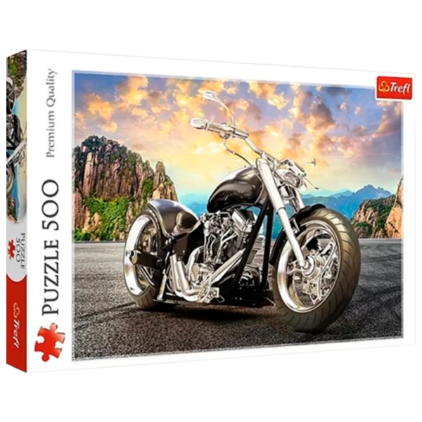Puzzle Trefl Black motorcycle 9+/ Количество деталей: 500 photo 1