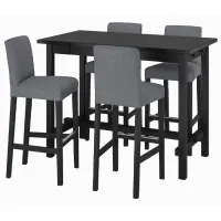 Set masă și scaune Ikea Nordviken/Bergmund/Gunnared Dreptunghiulară / PAL / Black