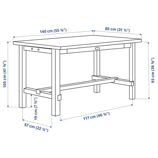 Set masă și scaune Ikea Nordviken/Bergmund/Gunnared Dreptunghiulară / PAL / Black photo 4