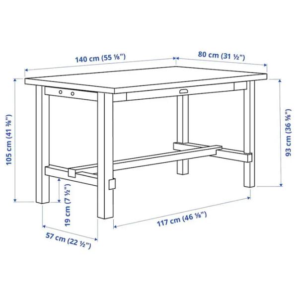 Set masă și scaune Ikea Nordviken/Bergmund/Gunnared Dreptunghiulară / PAL / Black photo 4