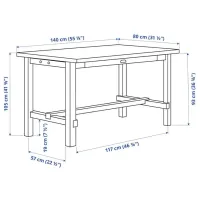 Set masă și scaune Ikea Nordviken/Bergmund/Gunnared Dreptunghiulară / PAL / Black photo 4
