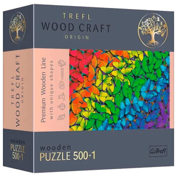 Puzzle Trefl Colorful butterflies 12+/ Количество деталей: 501 photo 1