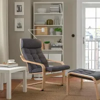 Кресло Ikea Poang Beige Тёмно-серый photo 3