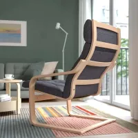 Кресло Ikea Poang Beige Тёмно-серый photo 4