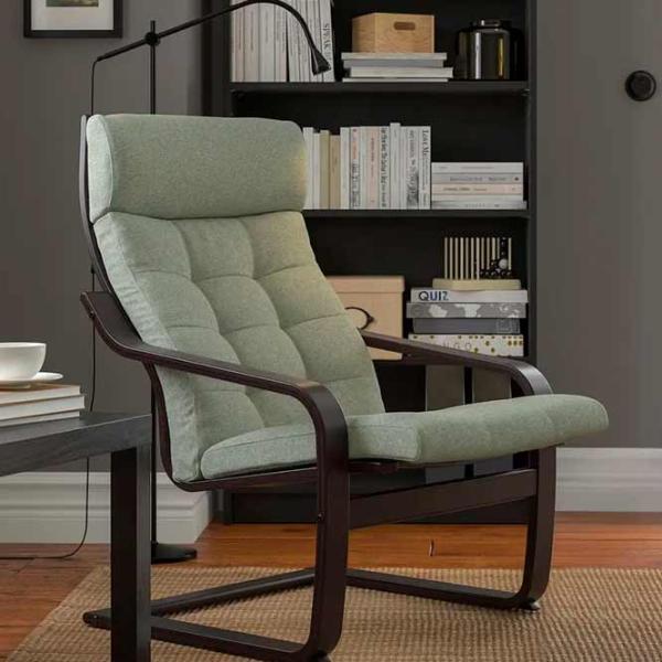 Fotoliu Ikea Poang Dark Brown Light Green photo 2 Fotoliu Ikea Poang Dark Brown Light Green photo 2