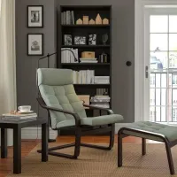 Кресло Ikea Poang Dark Brown Light Green photo 3