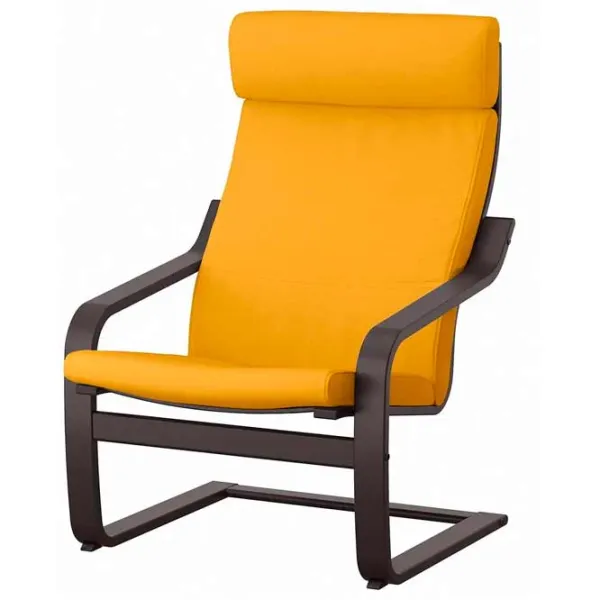 Кресло Ikea Poang Dark Brown Желтый photo 1 Кресло Ikea Poang Dark Brown Желтый photo 1