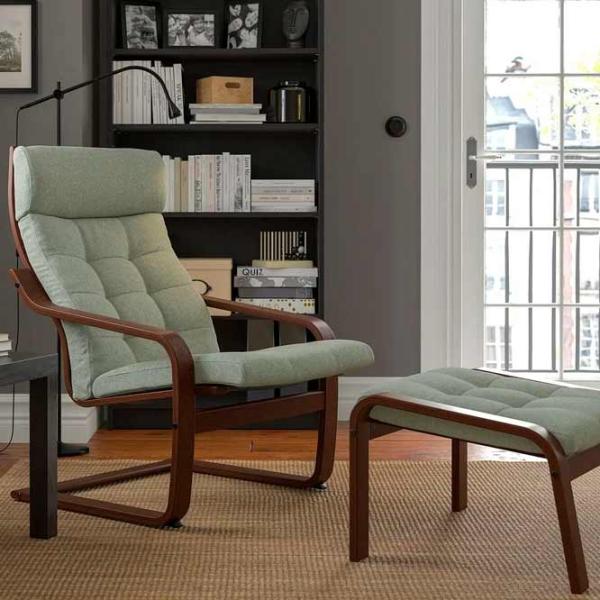 Fotoliu Ikea Poang Brown Light Green photo 2