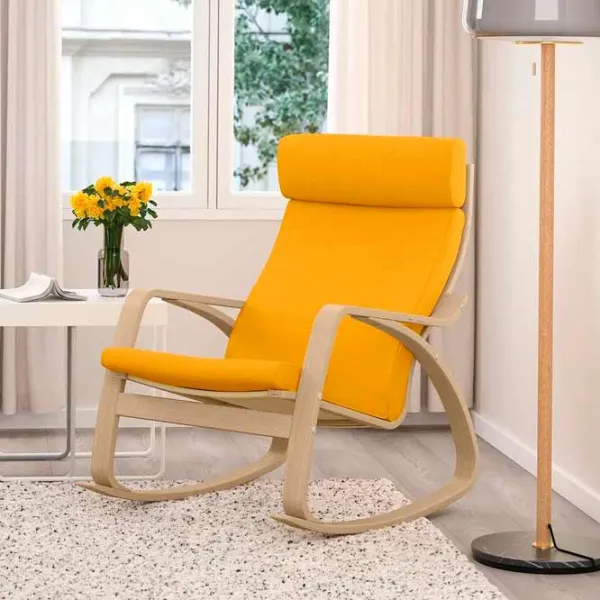 Кресло качалка Ikea Poang Beige Желтый photo 3 Кресло качалка Ikea Poang Beige Желтый photo 3