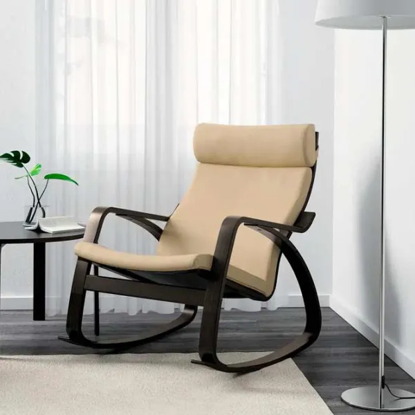 Fotoliu balansoar Ikea Poang Brown Ecru photo 3