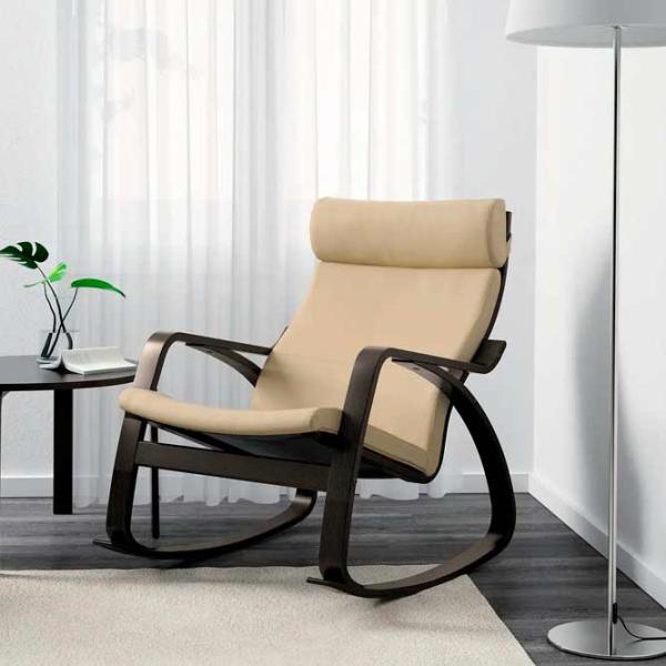 Fotoliu balansoar Ikea Poang Brown Ecru photo 3