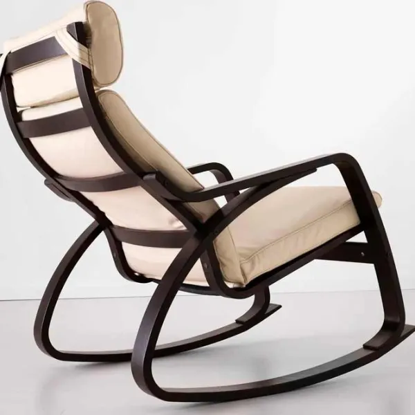 Fotoliu balansoar Ikea Poang Brown Ecru photo 4