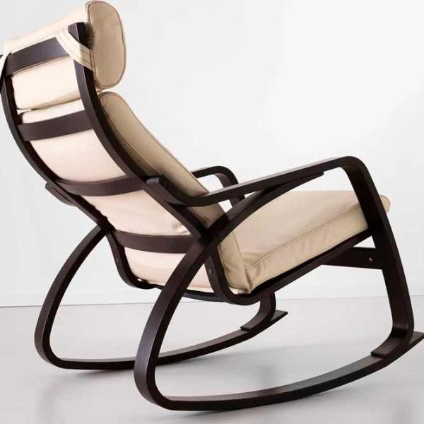 Fotoliu balansoar Ikea Poang Brown Ecru photo 4