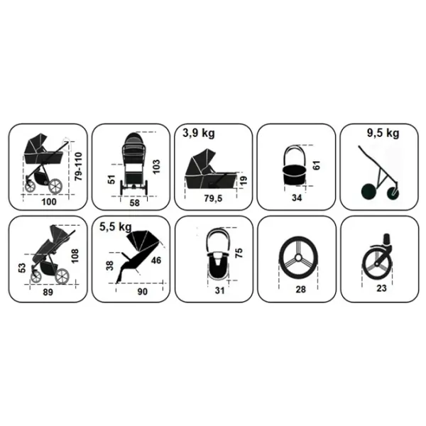 Cărucior pentru copil Angelina Enigma Eco Leather AN.222780/ White photo 3