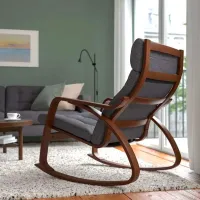 Кресло качалка Ikea Poang Brown Серый photo 2