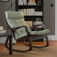 Кресло качалка Ikea Poang Brown Light Green photo 2