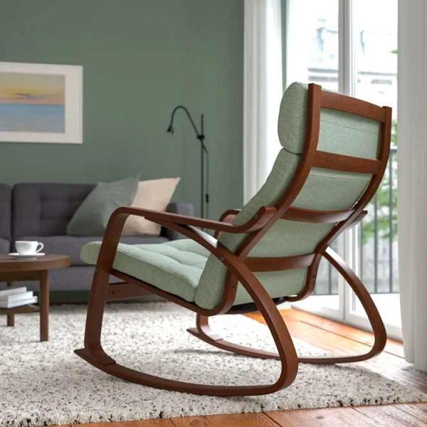 Fotoliu balansoar Ikea Poang Brown Light Green photo 2 Fotoliu balansoar Ikea Poang Brown Light Green photo 2