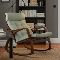 Кресло качалка Ikea Poang Brown Light Green photo 3