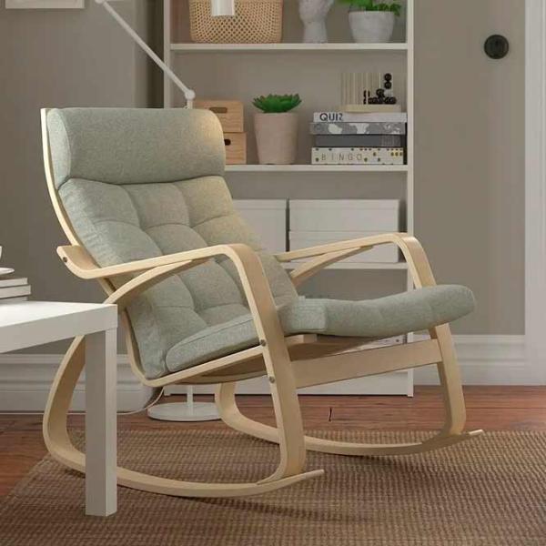 Fotoliu balansoar Ikea Poang Beige Light Green photo 2 Fotoliu balansoar Ikea Poang Beige Light Green photo 2