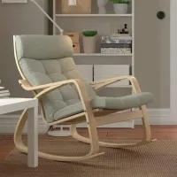 Кресло качалка Ikea Poang Beige Light Green photo 2