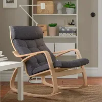 Кресло качалка Ikea Poang Beige Серый photo 2